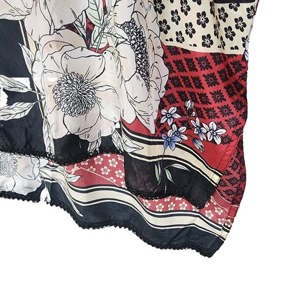 Johnny Was 100% Silk Crane Mallory Shirt Tunic Size XL Open Neckline Long Sleeve - Picture 11 of 11